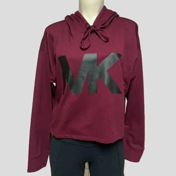 MICHAEL Michael Kors Tops - Michael Kors Merlot Cropped Oversized Hoodie